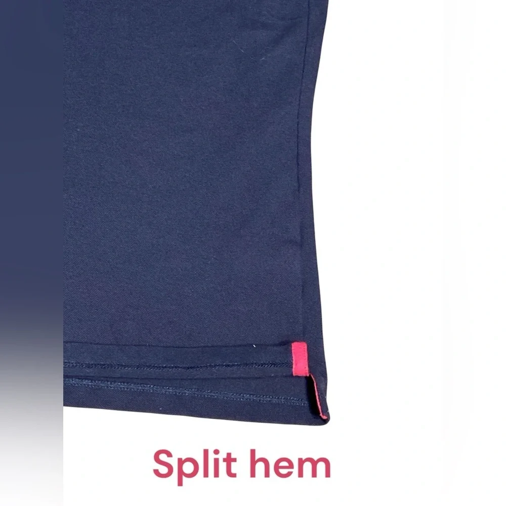 Girls Vineyard Vines polo shirt navy blue and pink size L (14) M07​